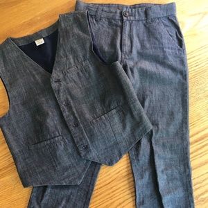 Crazy 8 Boys Size 10 Chambray Vest & Pant Set